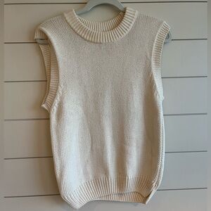Elegant Cream Sleeveless Sweater